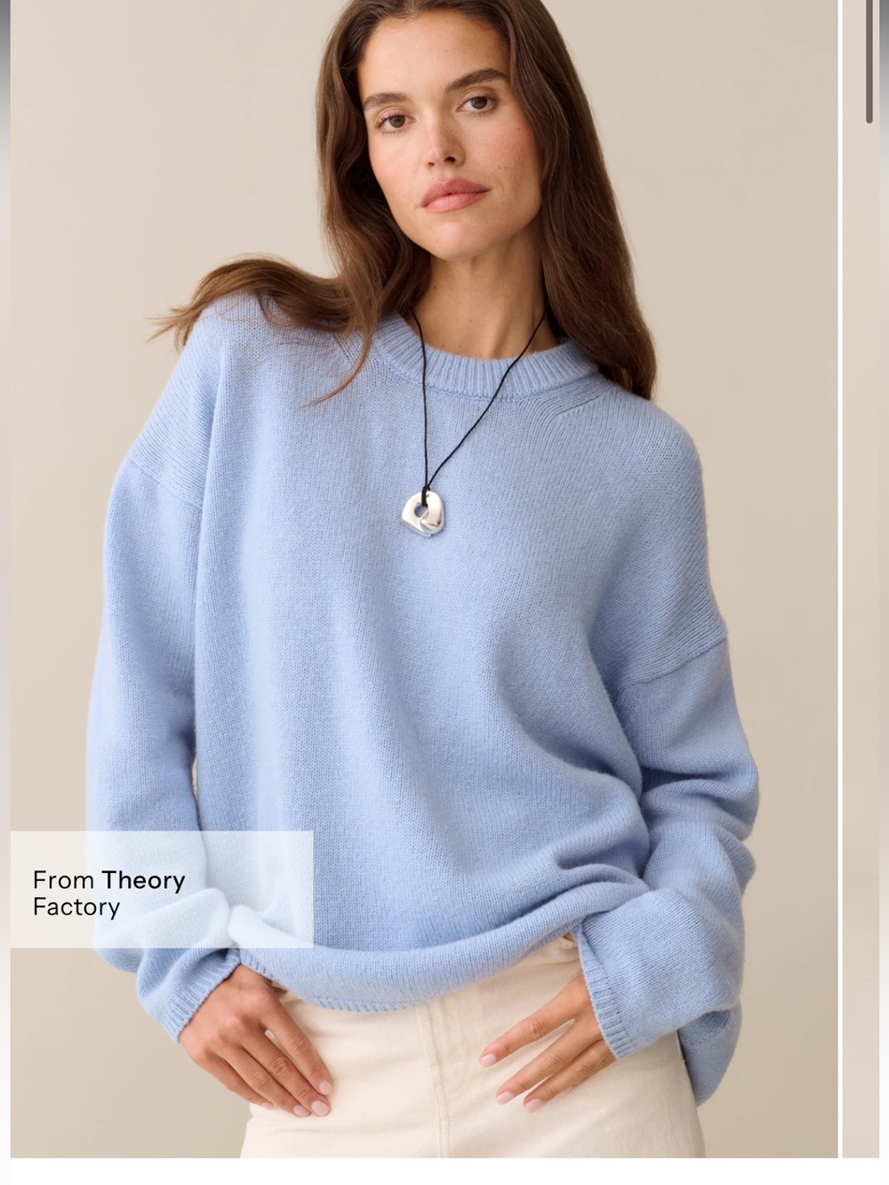NWT CAARA Wool Powder Blue Nancy Merino Few Moda Sweater Small